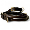LUXE Rolled Leather Collar - Large, Brown image