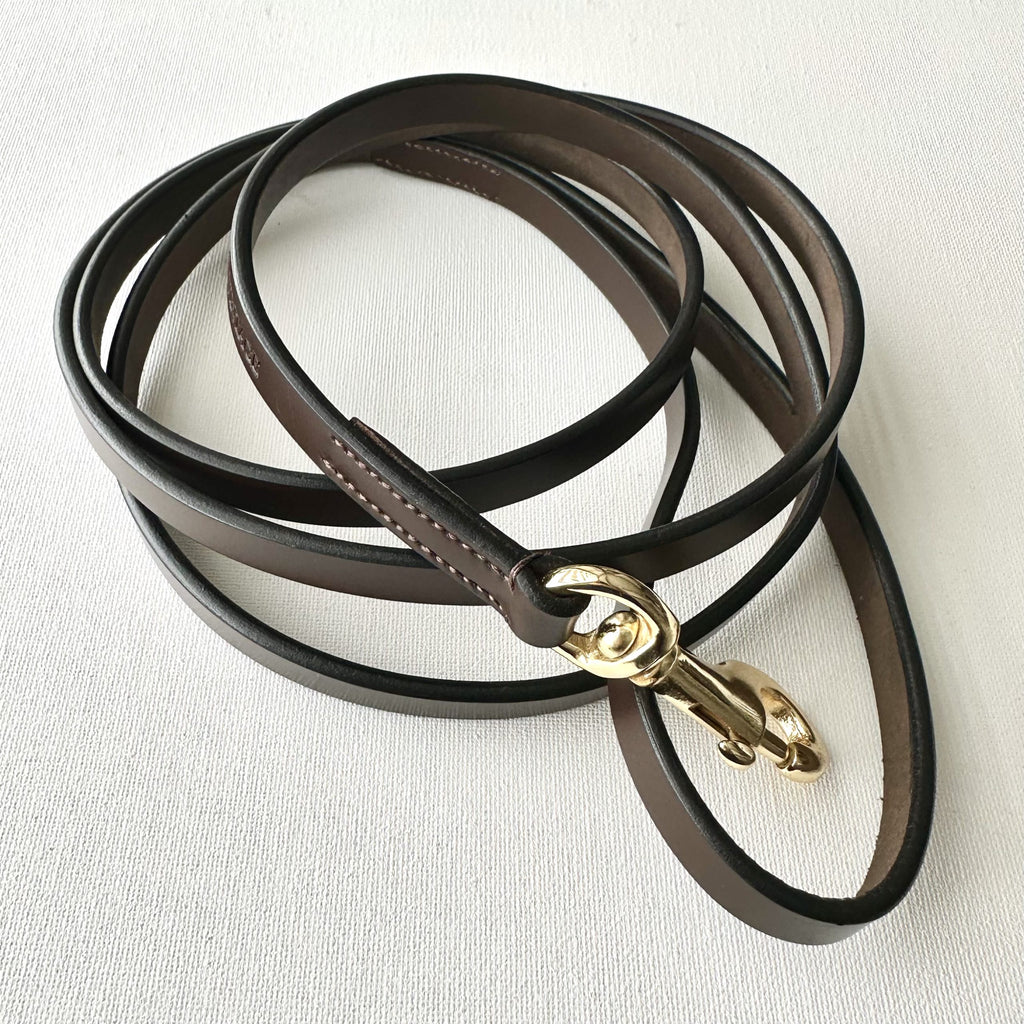 Classic Leather Leash - Small (1/2"), Brown image