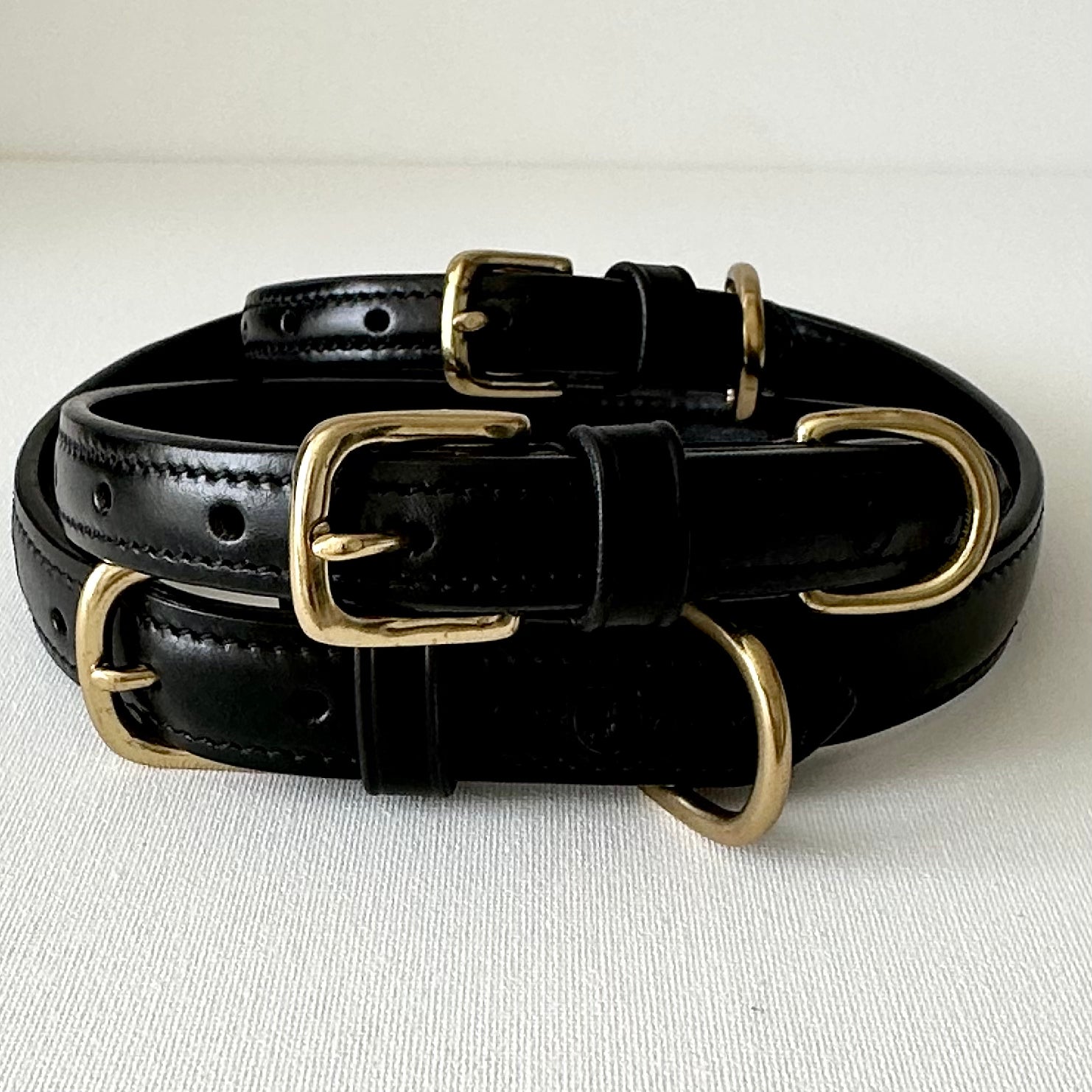 LUXE Raised Leather Collar - Medium, Black image