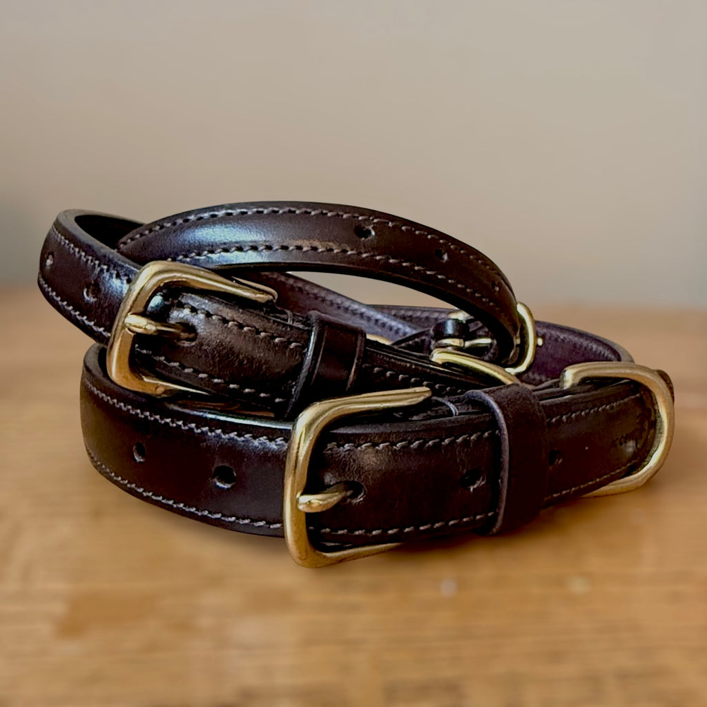 LUXE Raised Leather Collar - Medium, Brown image